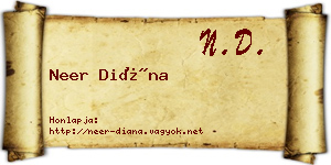 Neer Diána névjegykártya